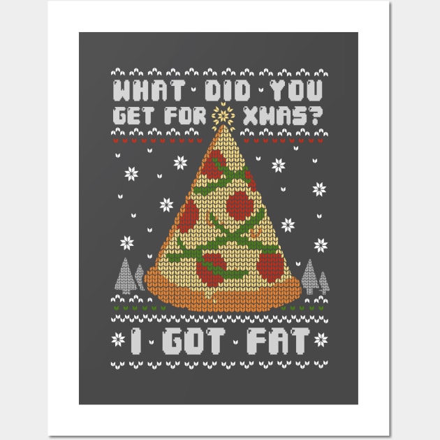 Fatty Christmas - Christmas Tree Present - Pizza Food Wall Art by BlancaVidal